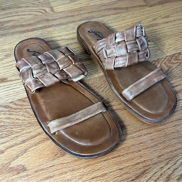 Free People NWOT Woven River Leather Slip on Sandals - Picture 9 of 10